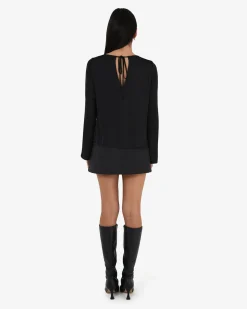 Forcast Valeria Long Sleeve Top Black Best