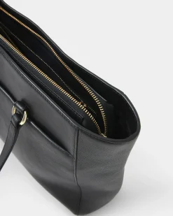 Forcast Valerie Leather Tote Bag Black Online