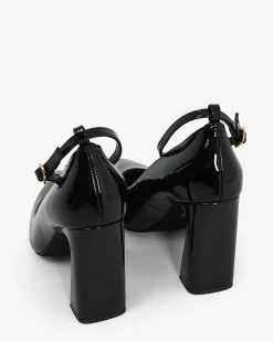 Forcast Vera Block Heel Point Black New