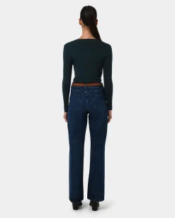 Forcast Vicky V-neck Knit Deep Teal Discount