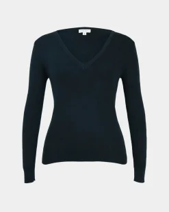 Forcast Vicky V-neck Knit Deep Teal Discount