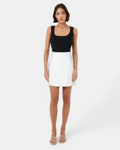 Forcast Vivi Rib Knit Tank Top Black Best
