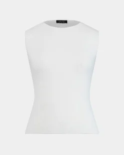 Forcast Viviana Sleeveless Knit Top Ivory Clearance