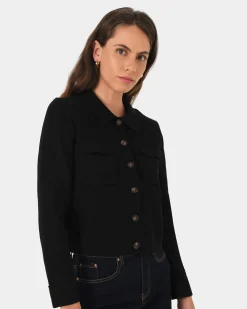 Forcast Willow Collar Cardigan Black New