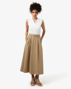 Forcast Willow Cotton Belted Skirt Camel Discount