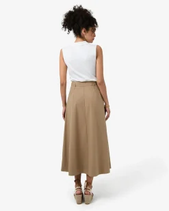 Forcast Willow Cotton Belted Skirt Camel Discount