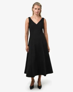 Forcast Yana V Neck Panel Dress Black Hot
