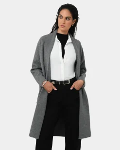 Forcast Yara Wool Blend Coatigan Marle Grey Online