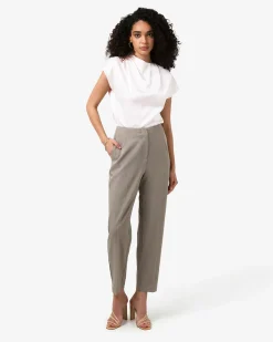 Forcast Zafina Pleated Draped Top Pearl Discount