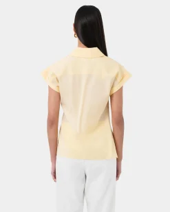 Forcast Zalia Tie Button Shirt Butter Online